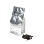 Stylish and portable silver 4 oz coffee bags with valve