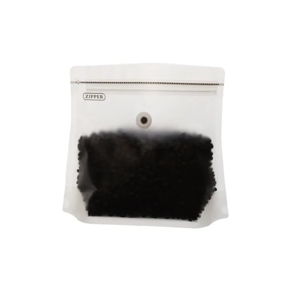 8 oz matte transparent reusable coffee bag (1)