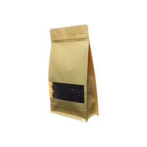 Kraft paper bag with transparent window for coffee, tea, and food