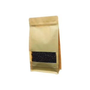 Kraft bags with windows for displaying coffee, grains, and nuts