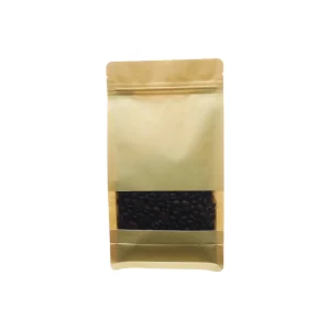 Resealable kraft paper bags with window for coffee and snacks