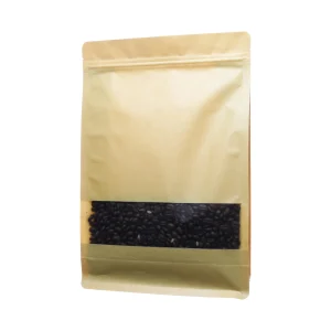 Kraft paper bags with transparent window for dry food and snacks