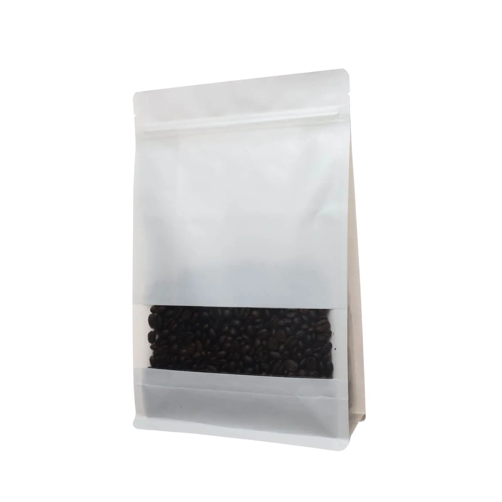 White kraft stand up bag for coffee and nuts