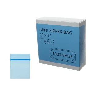 blue 1x1 mini zipper bags