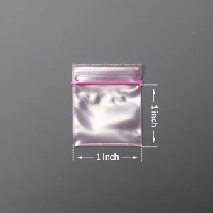 pink tiny plastic bags 1x1
