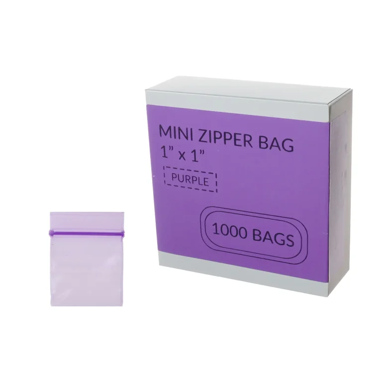 1000 Pcs Small Zip Bags, Purple 1"x1" Mini Reusable Zipper Sealable Bags For Button purple 1x1 mini zipper bags