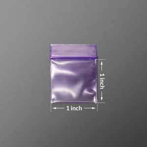 purple tiny zip bags 1x1