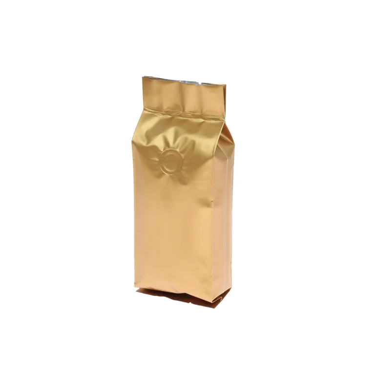 500Pcs Gold 1lb Stock Side Gusset Coffee Bags with Valve 16oz gold empty coffee bean bags