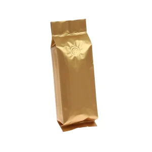 2lbs gold side gusset blank coffee bag with valve