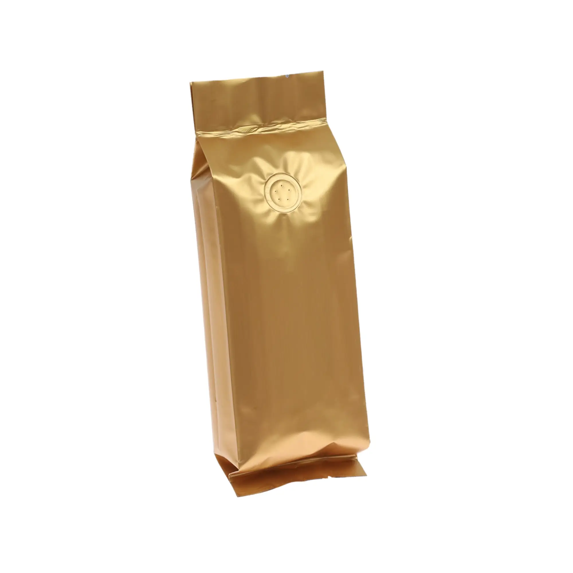 2lbs gold side gusset blank coffee bag with valve