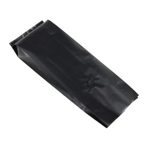 32 oz black side gusset roast coffee bag with valve