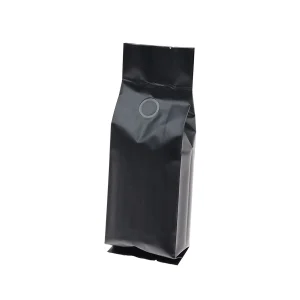 32oz black side gusset roast coffee bag with valve