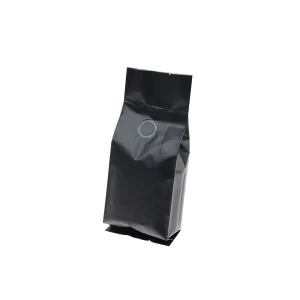 8oz black side gusset coffee packaging bag