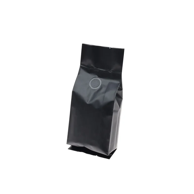 1000Pcs Black 1/2lb Side Gusset Coffee Bag with Valve 8oz black side gusset coffee packaging bag