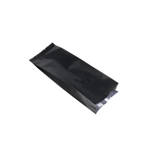 8oz black side gusset coffee packaging bag with valve