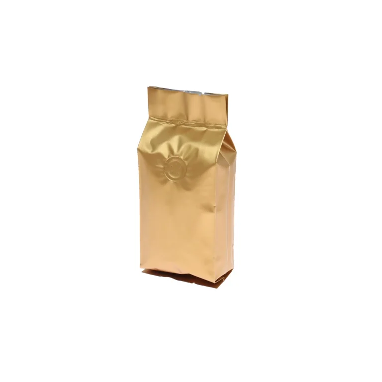 1000Pcs Gold 1/2lb Side Gusset Coffee Beans Bag with Valve 8oz gold side gusset coffee packaging bag