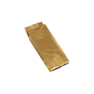 8oz gold side gusset coffee packaging bag with valve