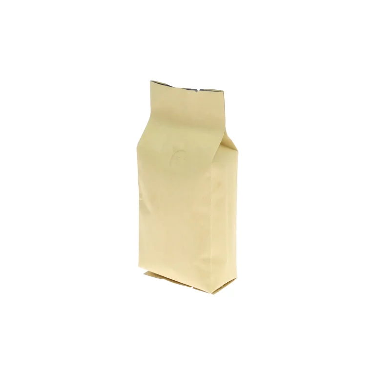 1000Pcs 8oz Kraft Paper Side Gusset Blank Coffee Bag with Valve wholesale 8oz brown side gusset coffee bags